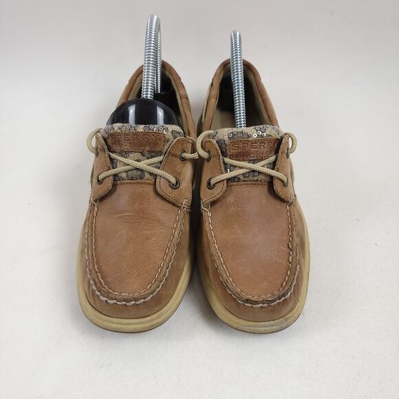 SPERRY TOP SIDER leather leopard Lenin sequin loafers shoes Size 7M - Picture 3 of 10